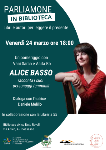 "Incontro con l'autrice" in Biblioteca con Alice Basso - Venerdì 24 marzo ore 18